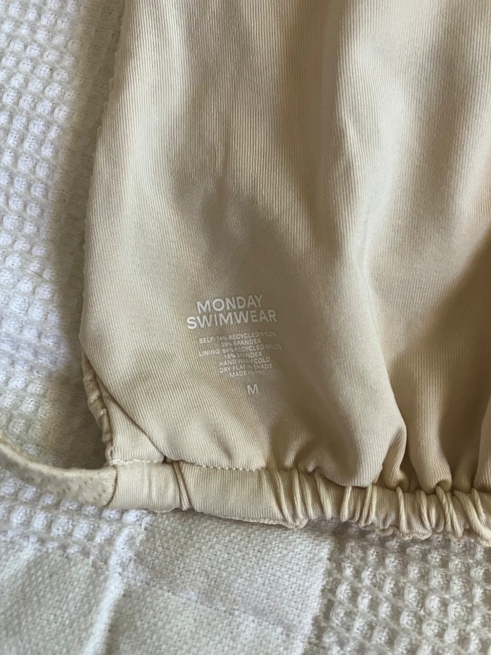 Monday Swimwear Bikini, Tan quilted design